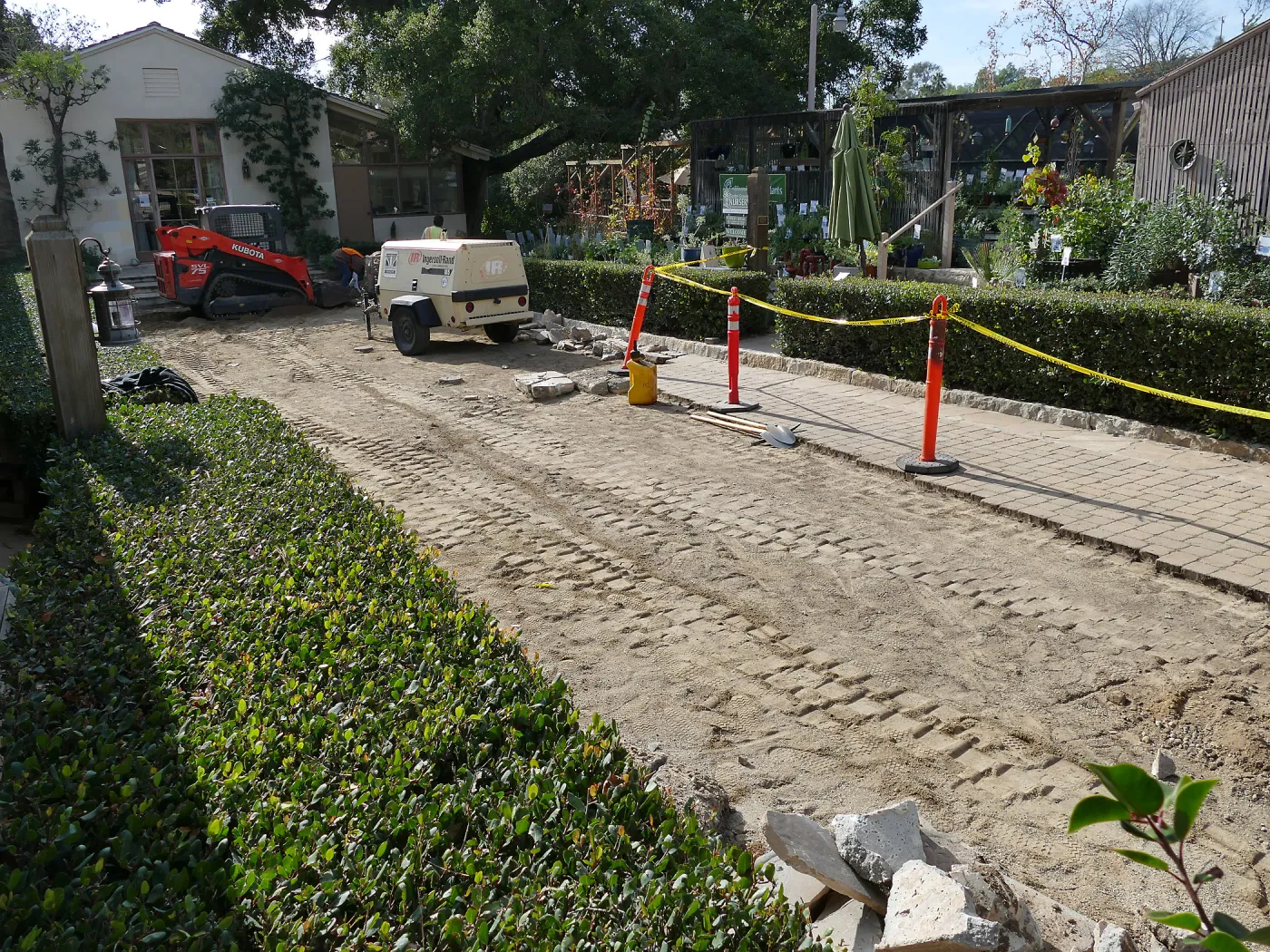 Courtyard renovation, removing pavers