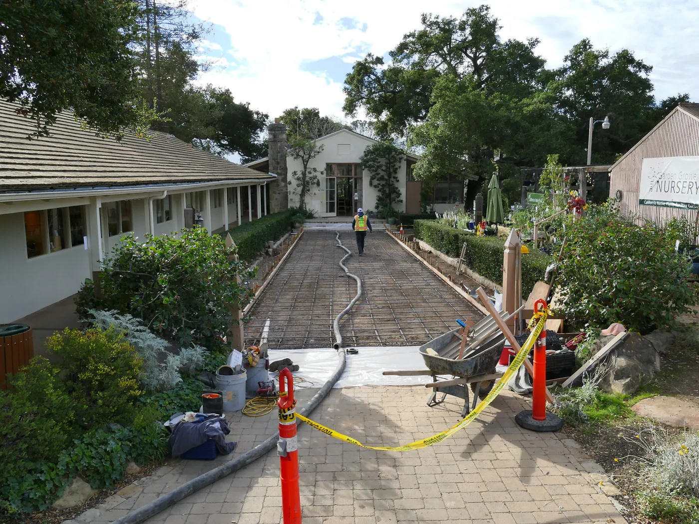 Courtyard renovation, preparing to pour concrete