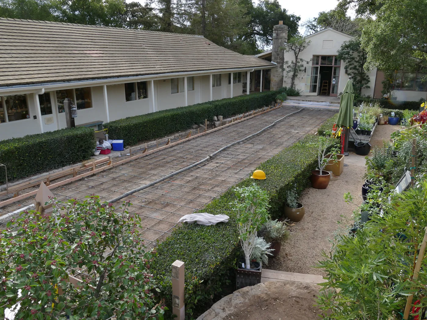 Courtyard renovation, preparing to pour concrete