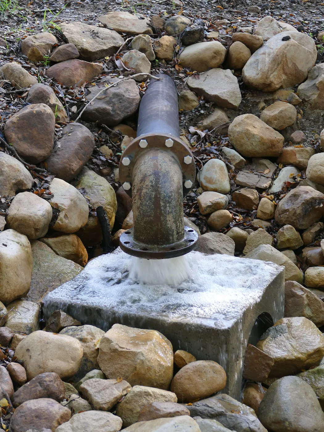 Collected stormwater being transferred to irrigation system