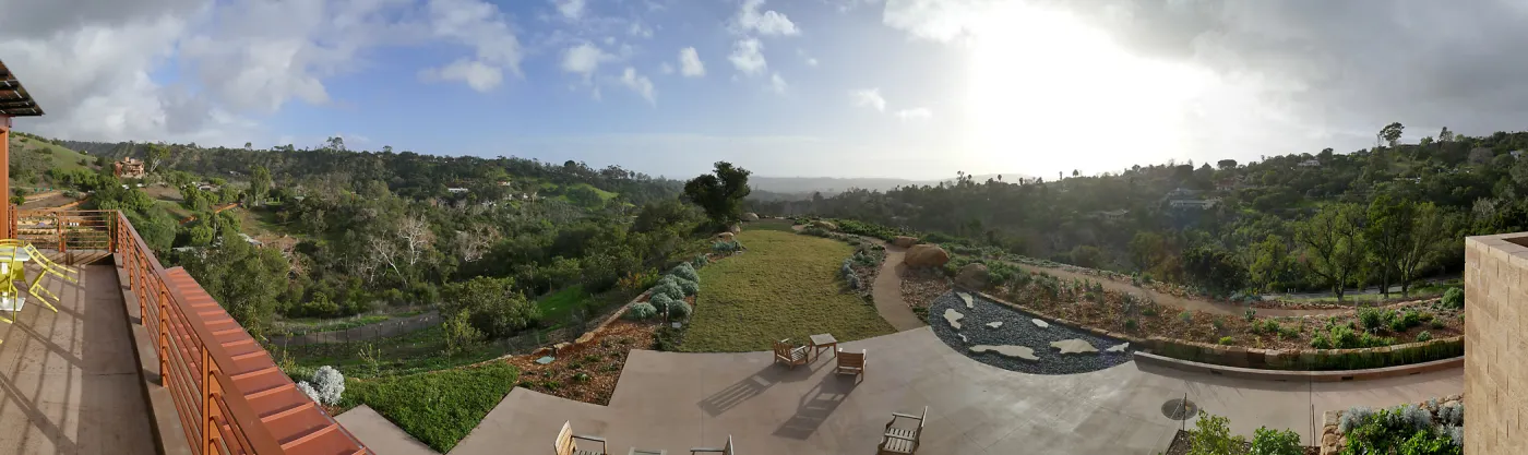 Island View Garden, panorama from Pritzlaff Conservation Center Deck