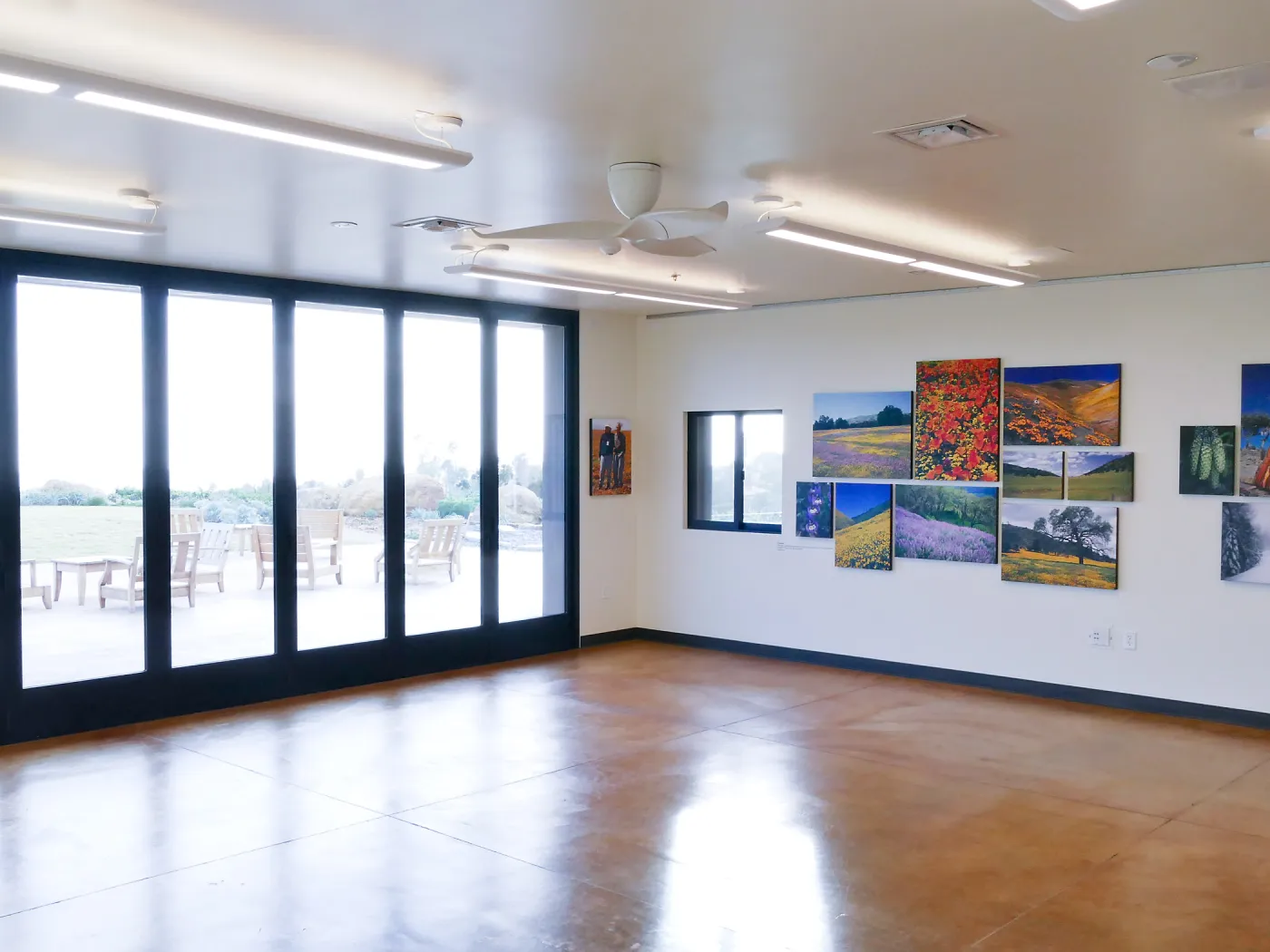 Pritzlaff Conservation Center Exhibit Room, Bob Haller Plants of California Photography Exhibit, view looking southwest