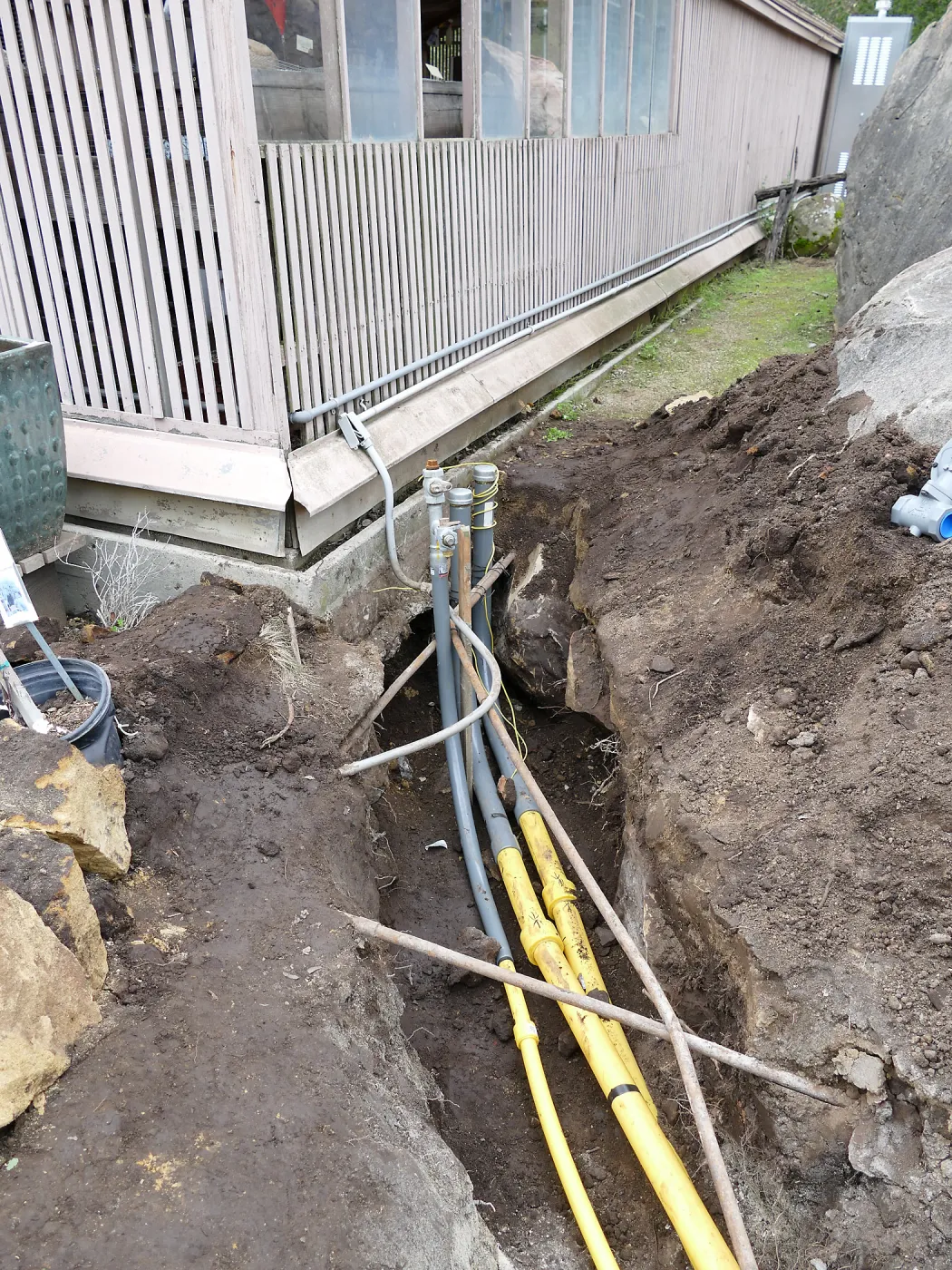 Gas line rerouting in Courtyard and Garden Growers Nursery, northeast corner of Lath House