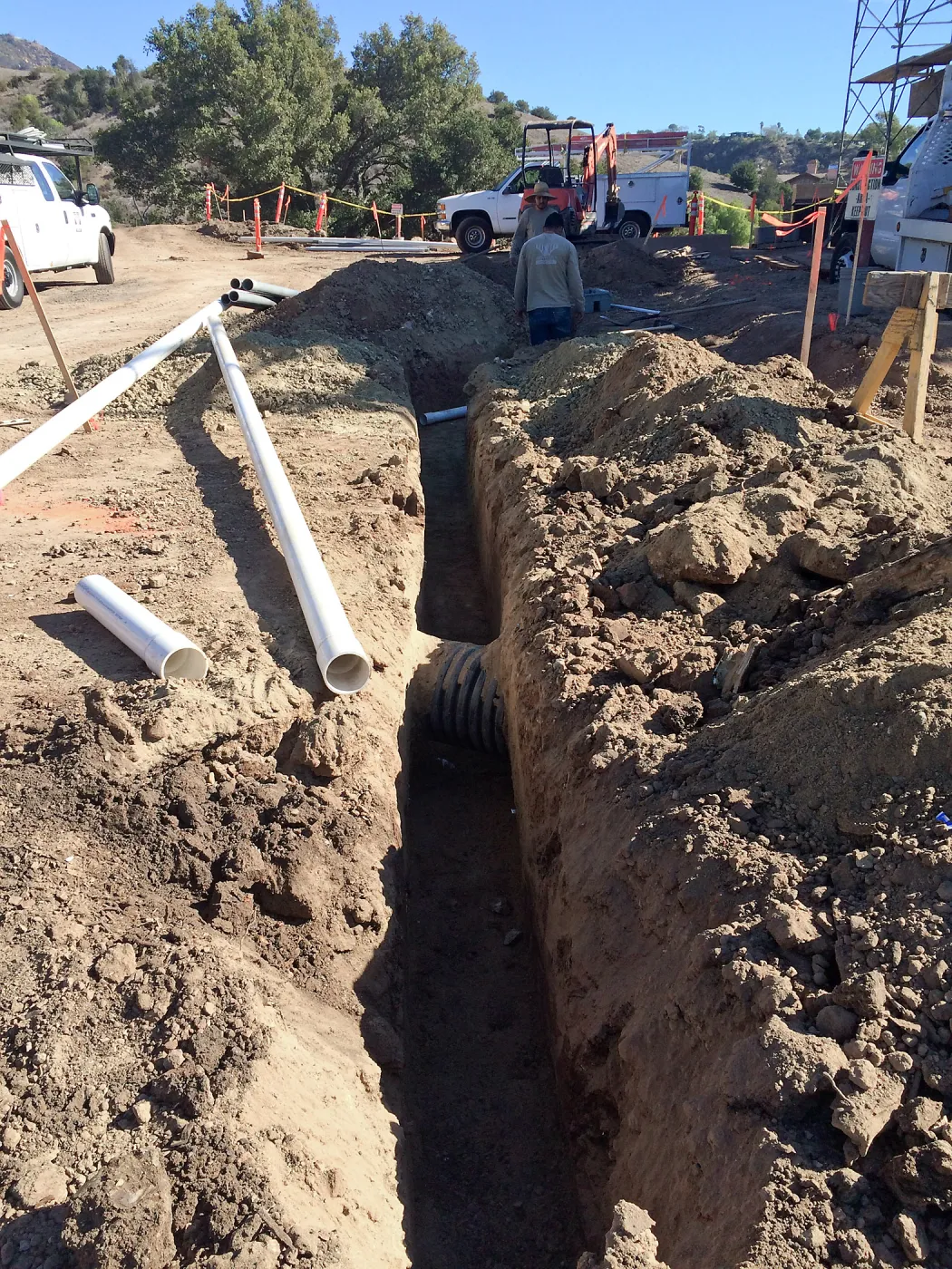 Installation of irrigation pipes at Pritzlaff Conservation Center