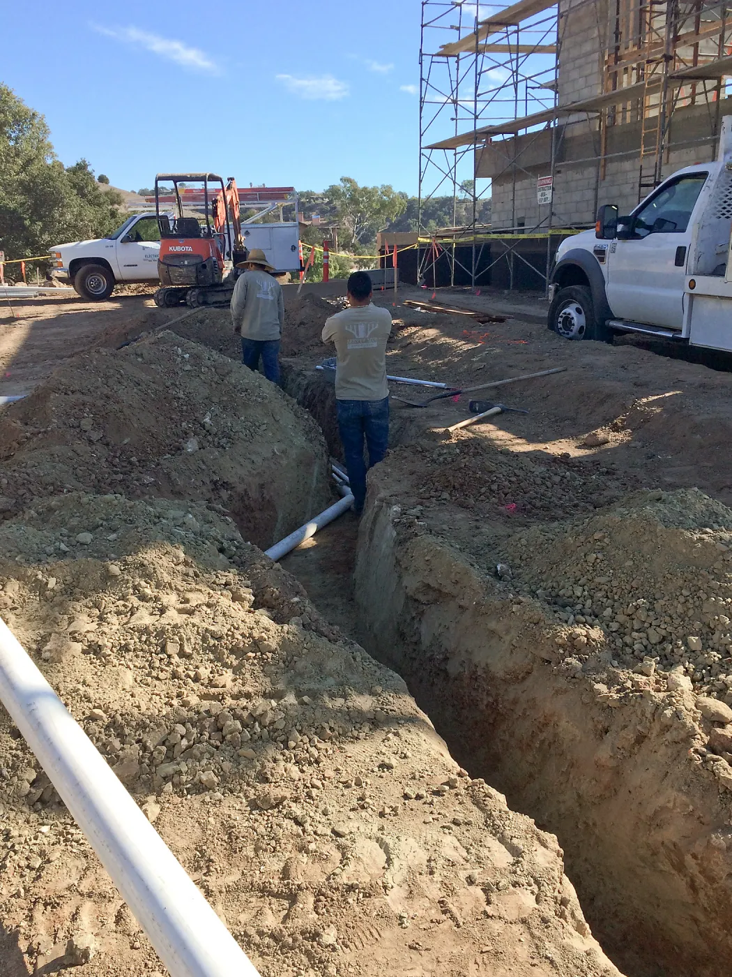 Installation of irrigation pipes at Pritzlaff Conservation Center