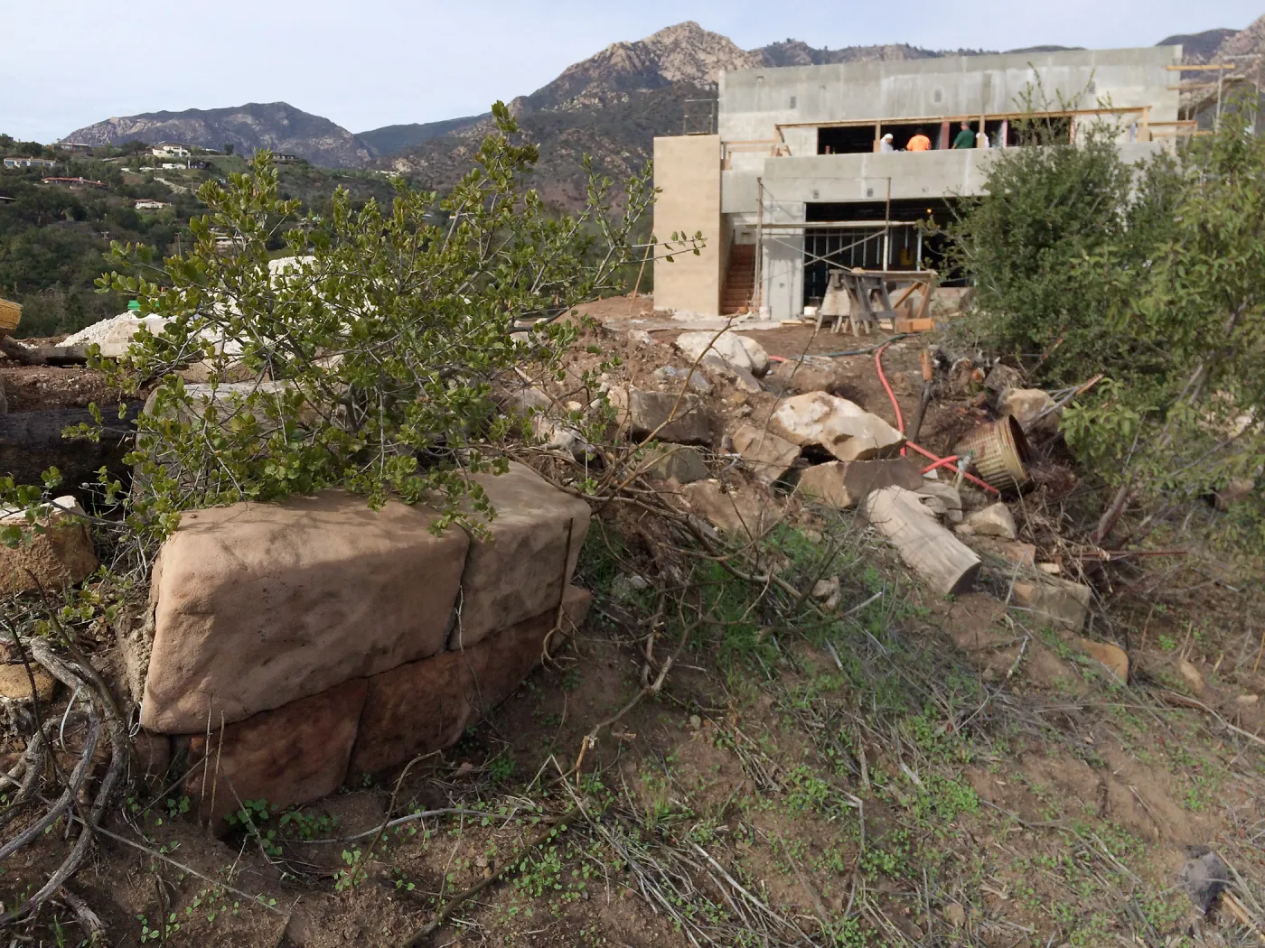 Condition of perimeter walls at Pritzlaff Conservation center before repair