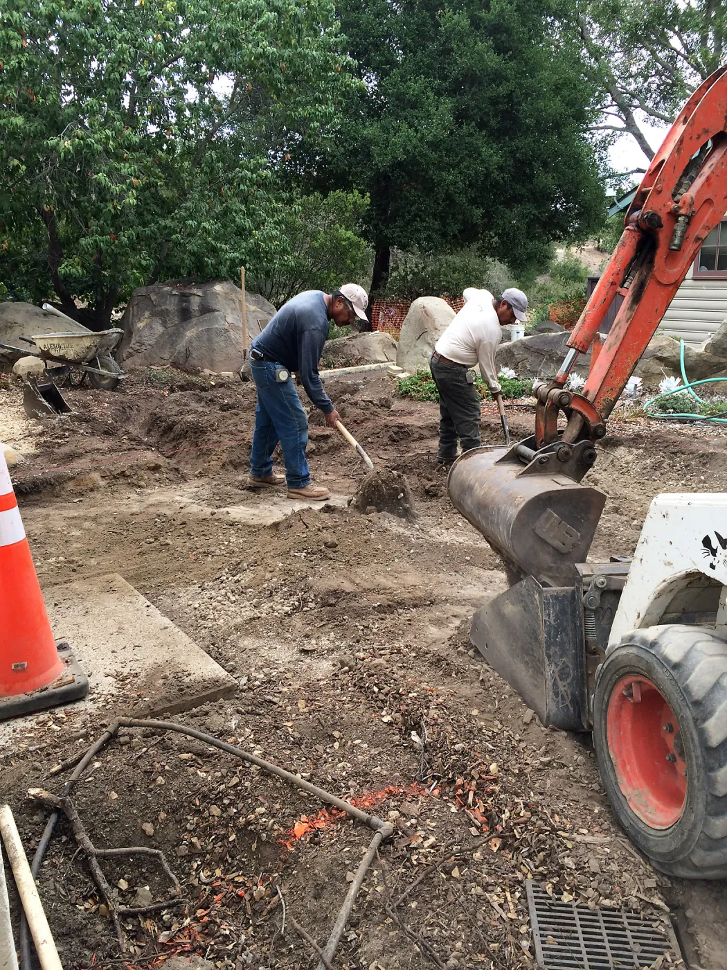 Flagstone area installation, Water Wise Home Garden