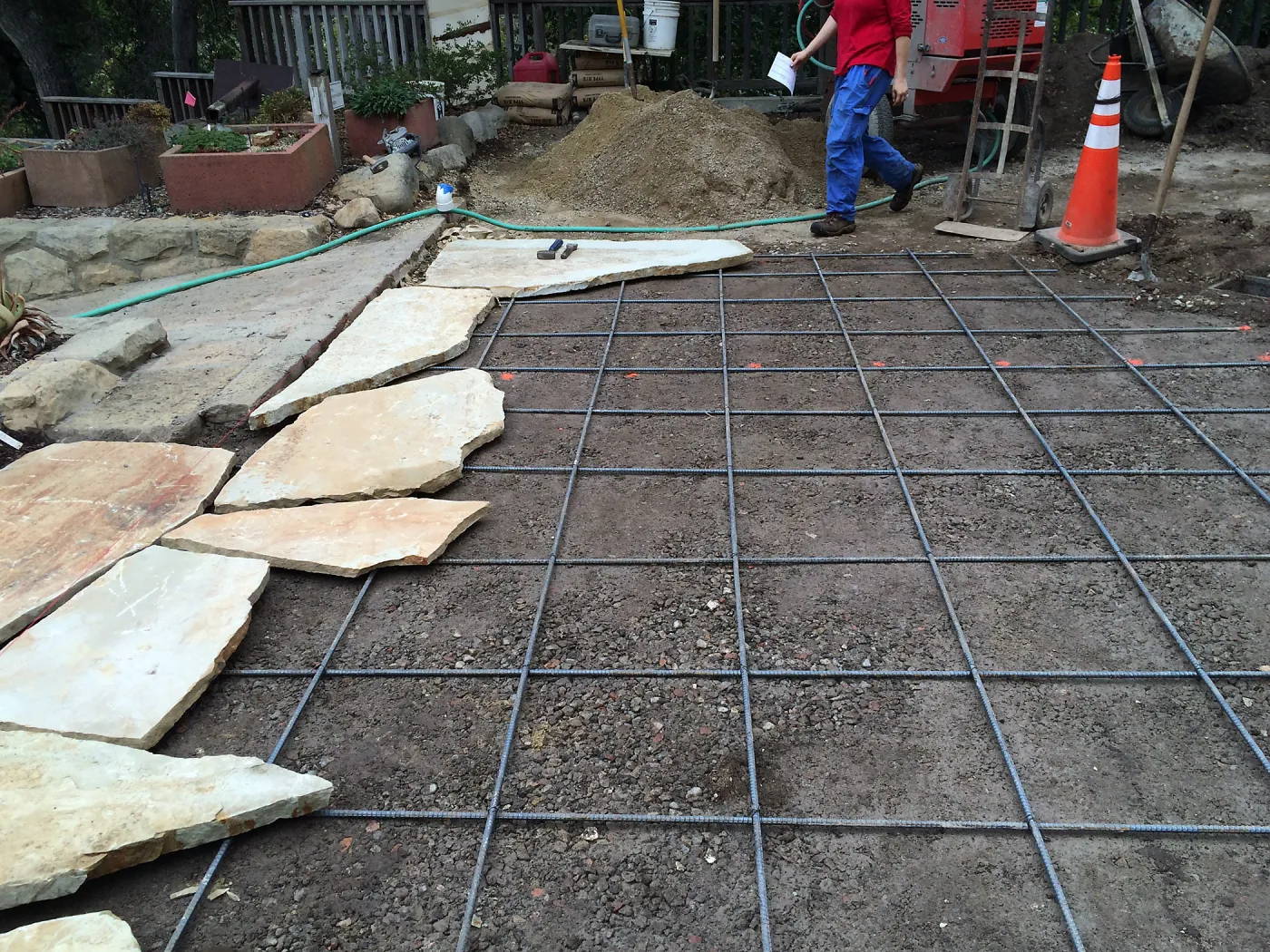 Flagstone area installation, Water Wise Home Garden