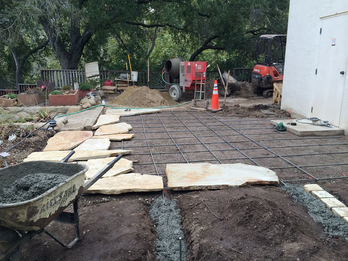 Flagstone area installation, Water Wise Home Garden