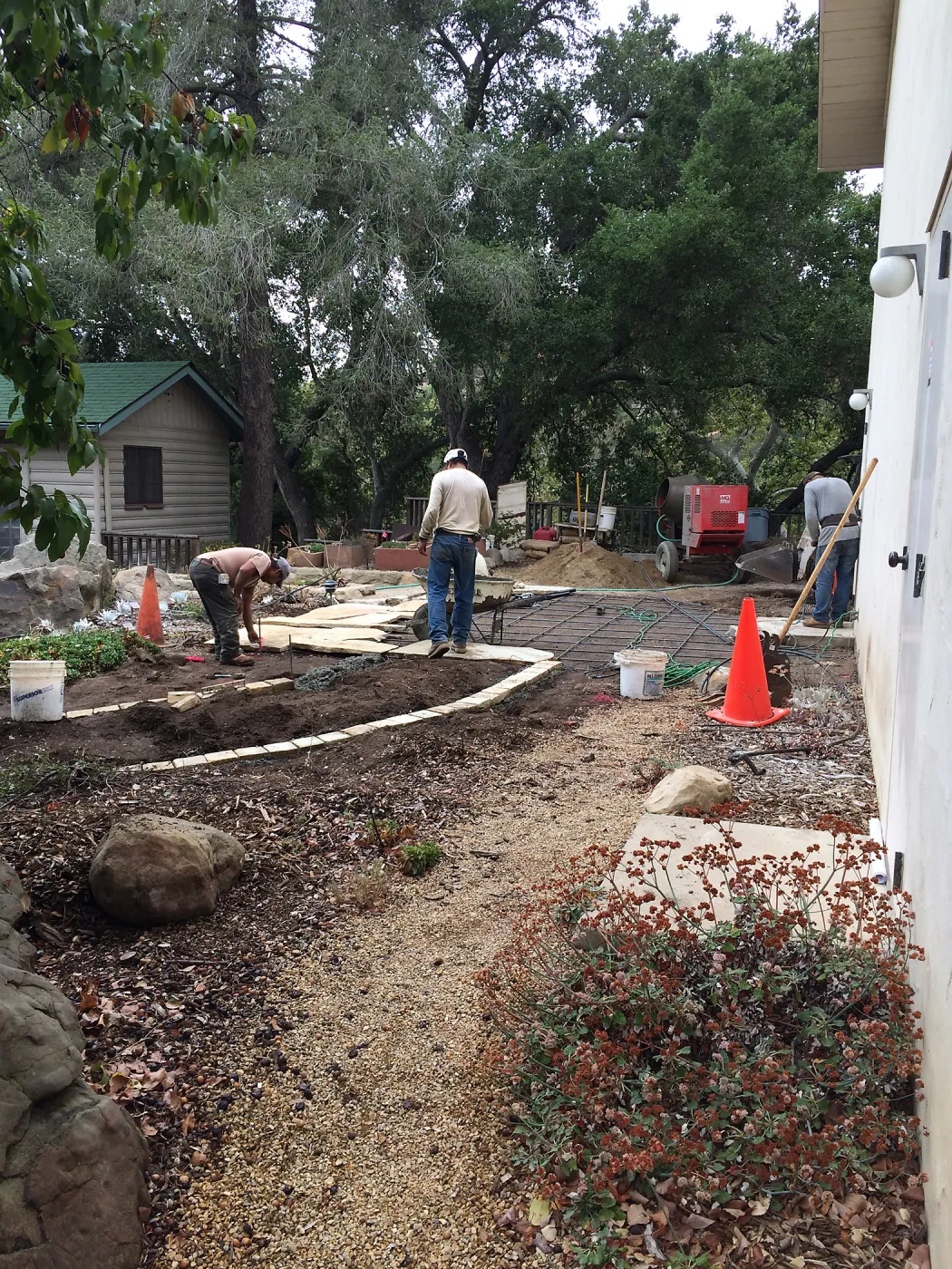 Flagstone area installation, Water Wise Home Garden