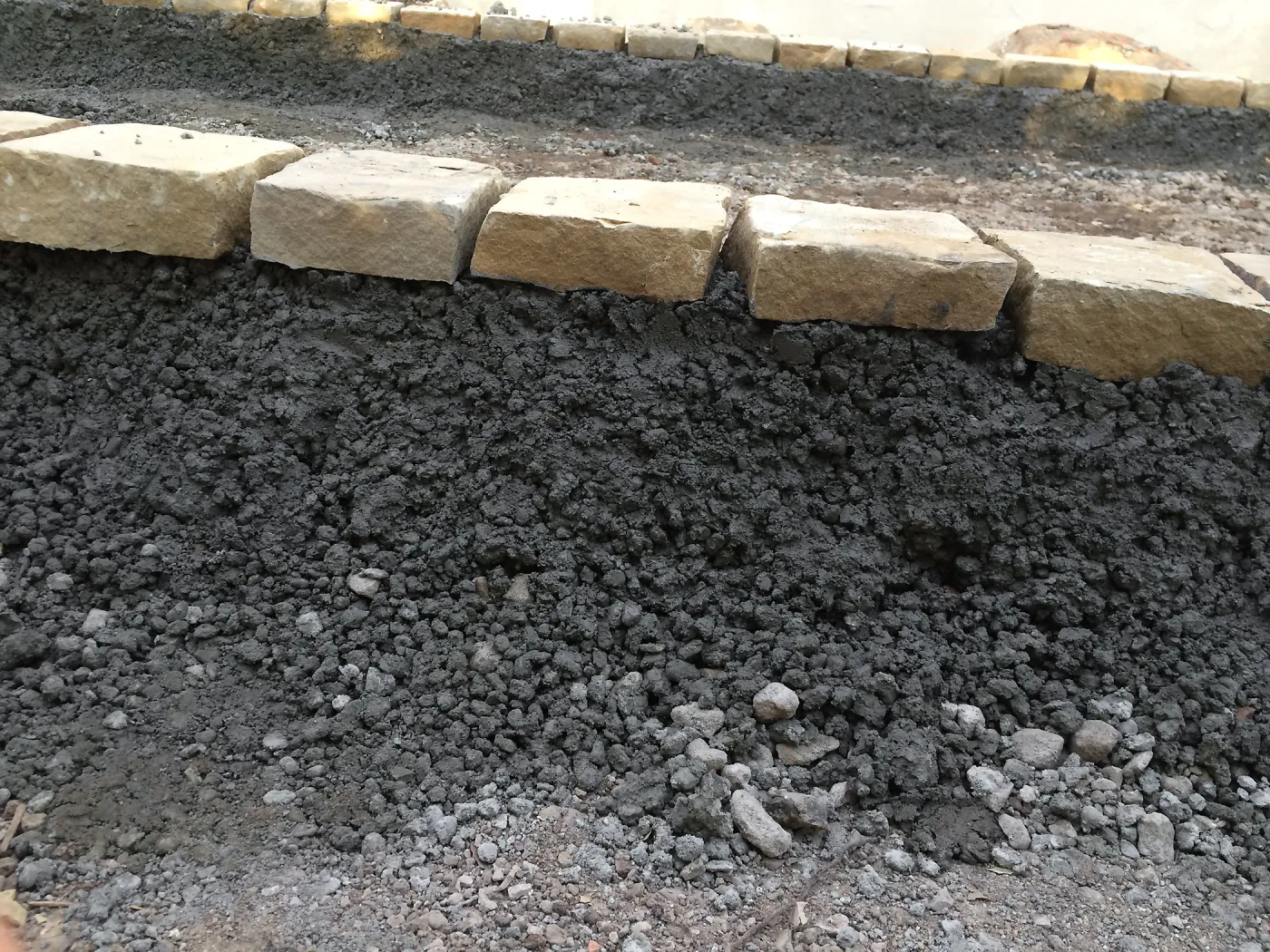 Preparing new path to Cottage and Water Wise Home Garden