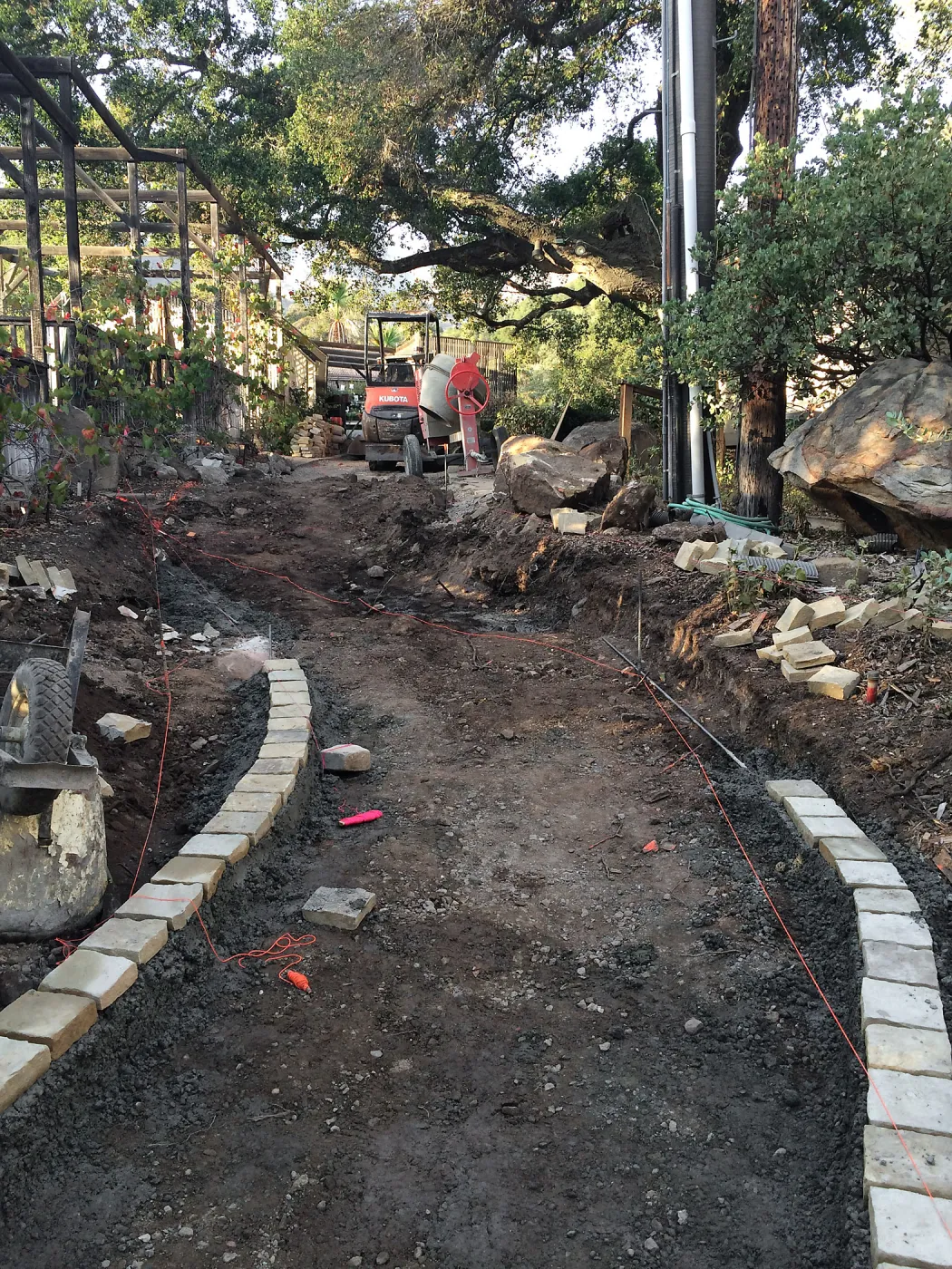 Preparing new path to Cottage and Water Wise Home Garden