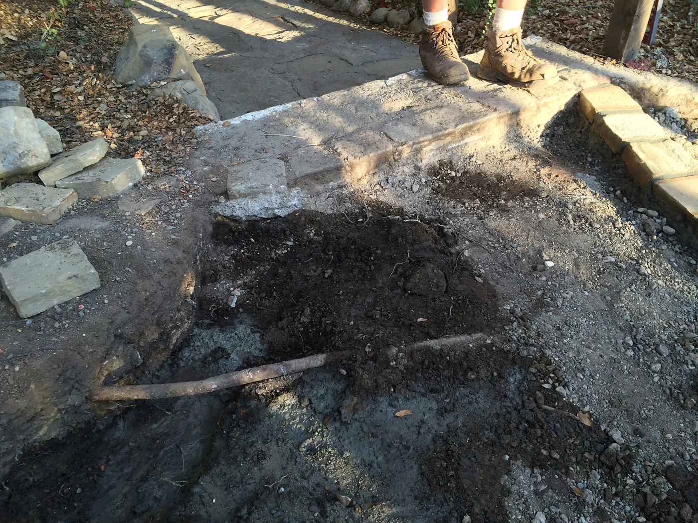 Preparing new path to Cottage and Water Wise Home Garden