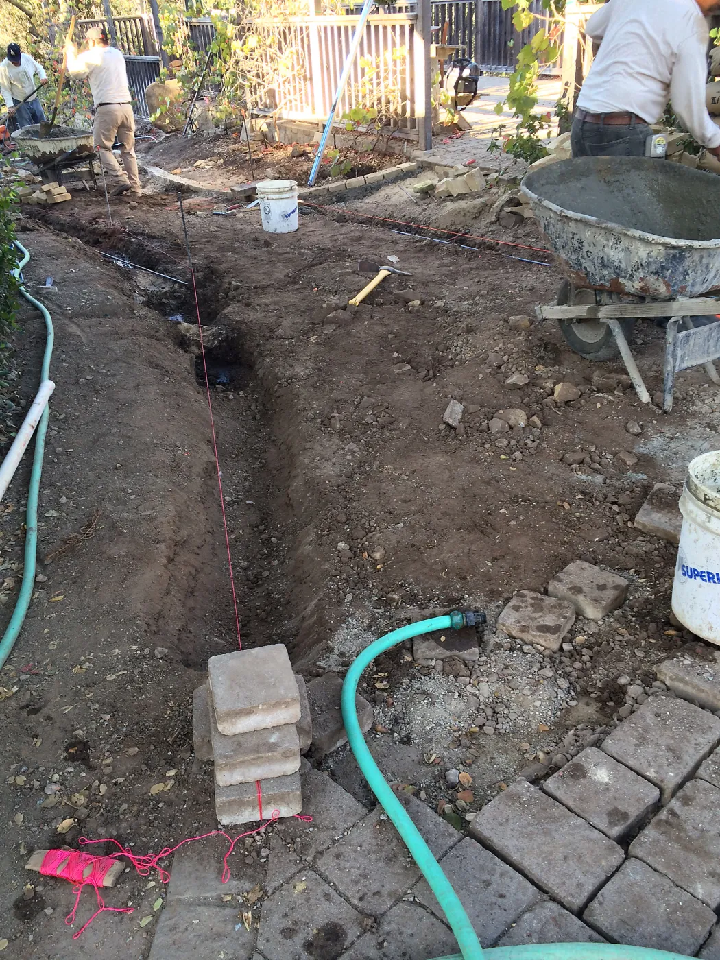 Preparing new path to Cottage and Water Wise Home Garden