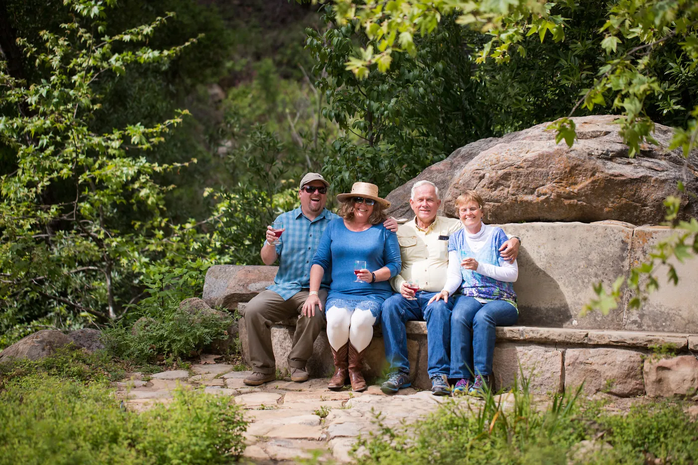 2017 Santa Barbara Beer Garden Event, guests at the Canpbell Bench