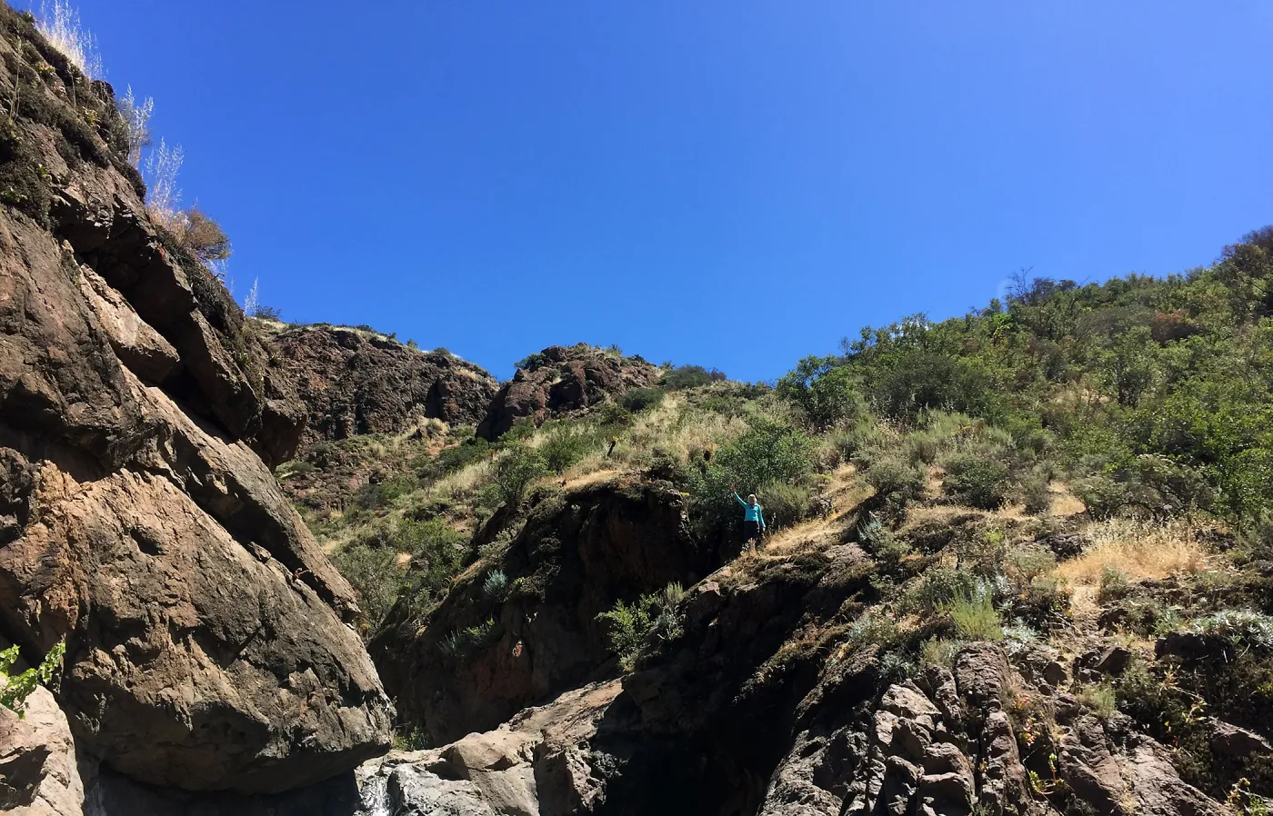 Santa Cruz Island Trip, Nancy Deacon-Davis above La Cascada
