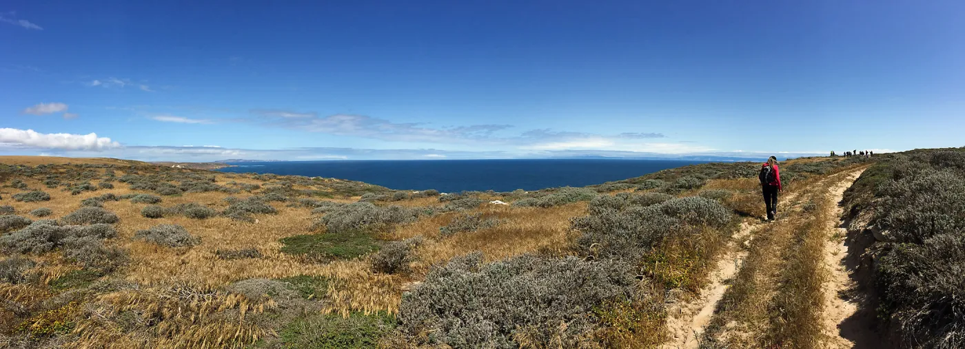 Santa Rosa Island Trip, Looking out towards San Miguel Island and mainland, Nancy Deacon-Davis, hiking to Carrington Point