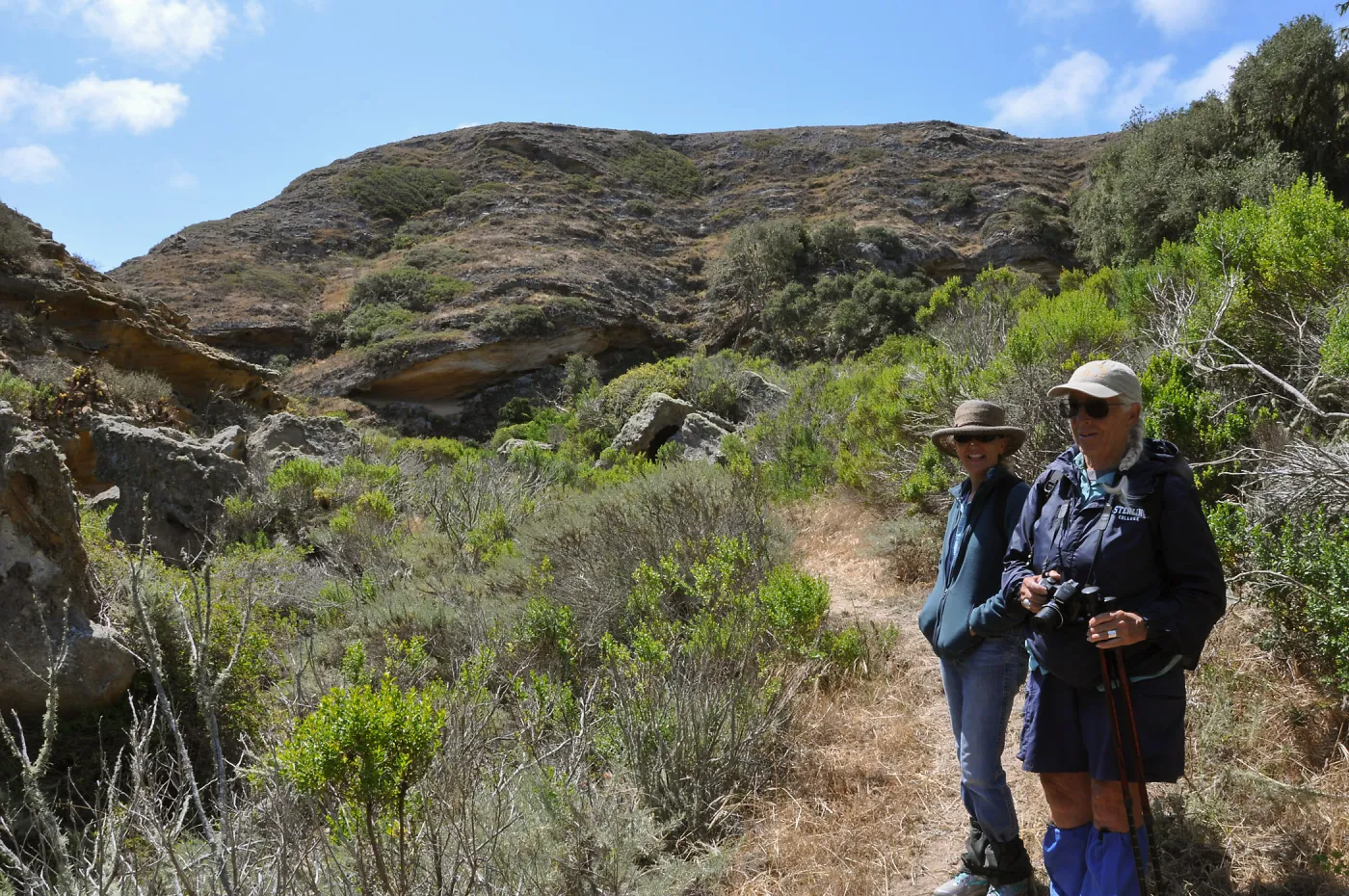 Santa Rosa Island Trip, Diana Blanchard and Inge Rose in Lobo Canyon