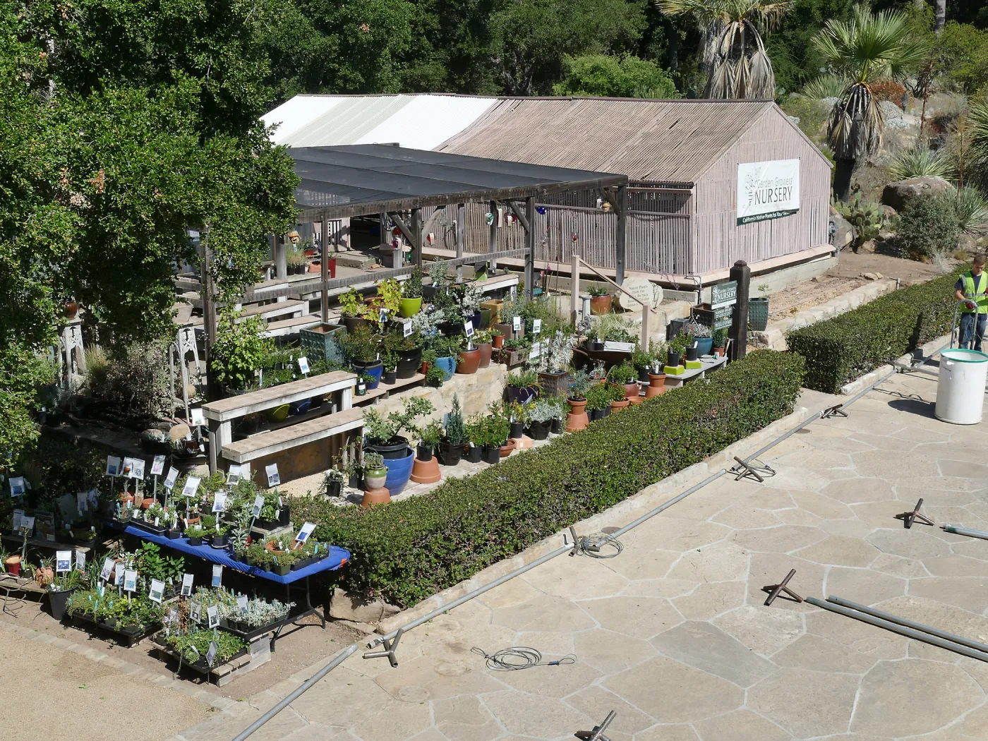 Garden Growers Lath House before start of repairs, looking northwest