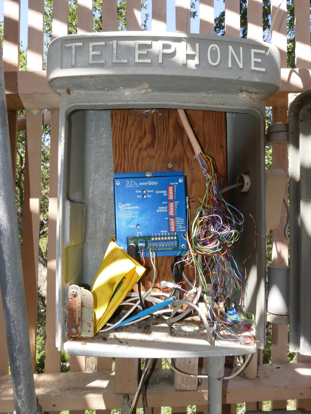 Garden Growers Lath House before start of repairs. Mist controller.