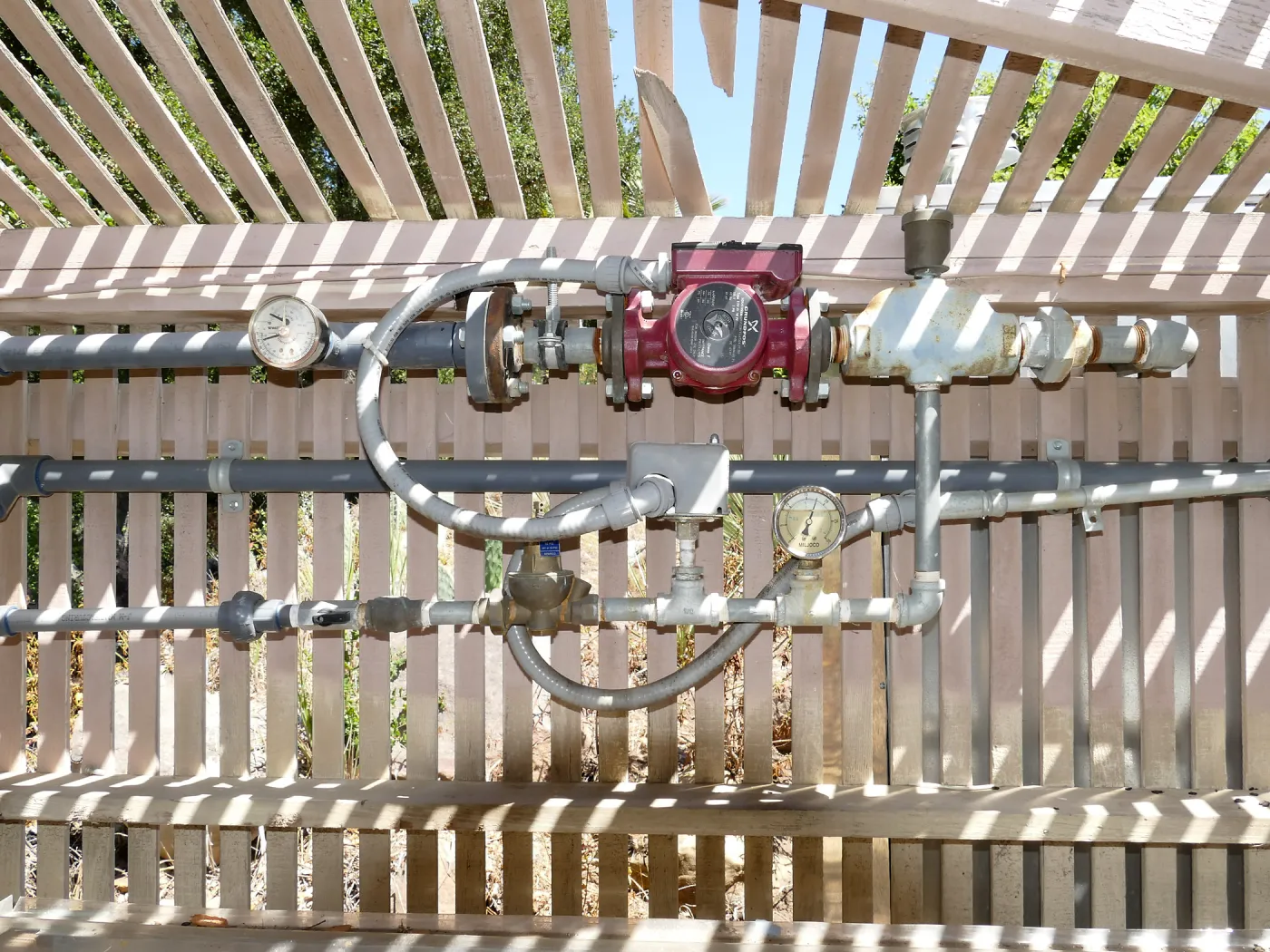 Garden Growers Lath House before start of repairs. Bed heating system.