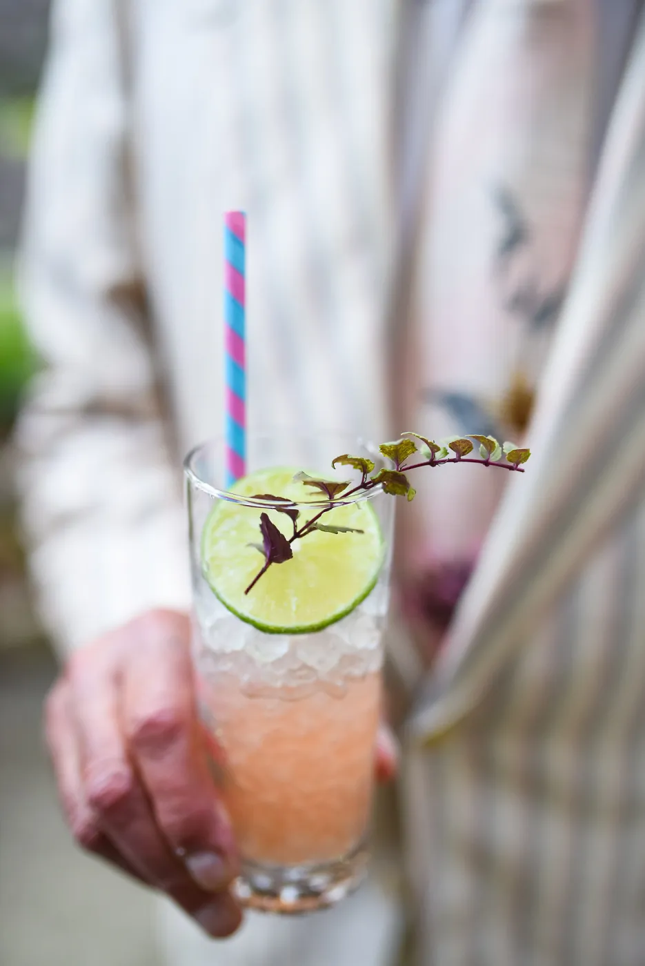 Garden to Table Dinner in the Redwoods 2017, Strawberry Yerba Buena Swizzle