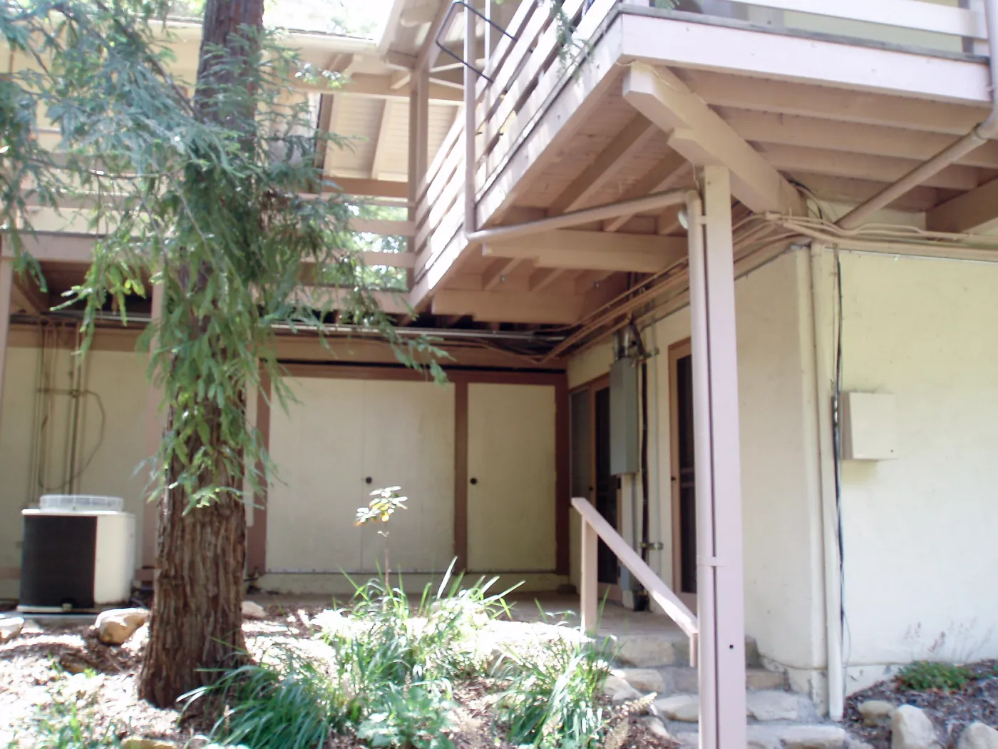 Northeast corner of Blksley Library and south side of North Wing, lower levels