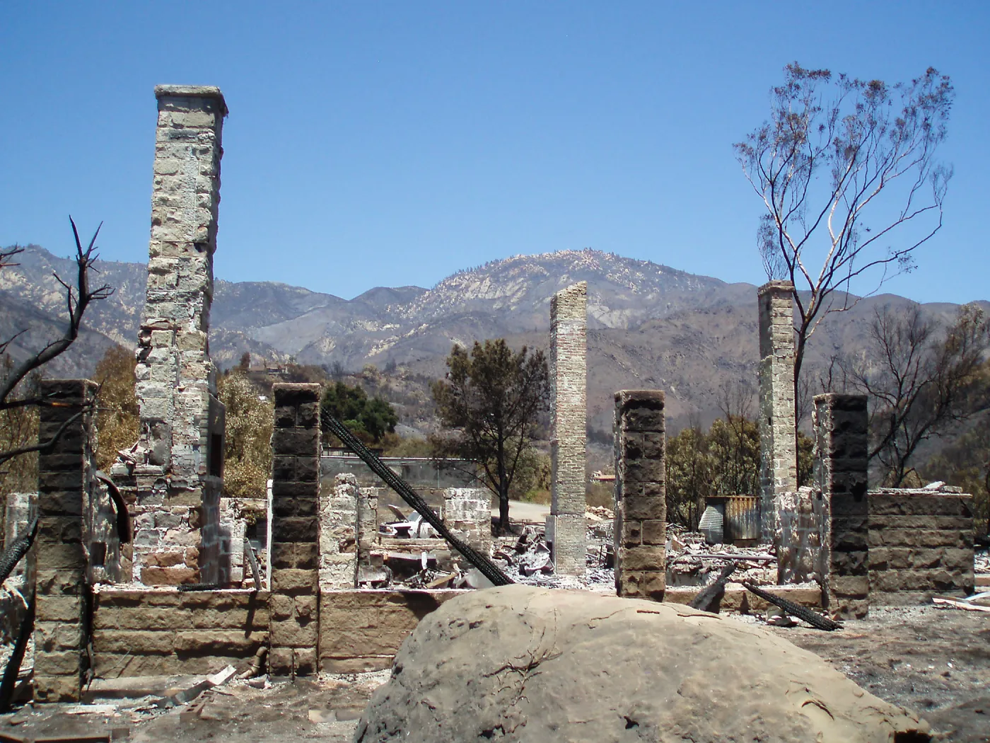Gane House site after Jesusita fire