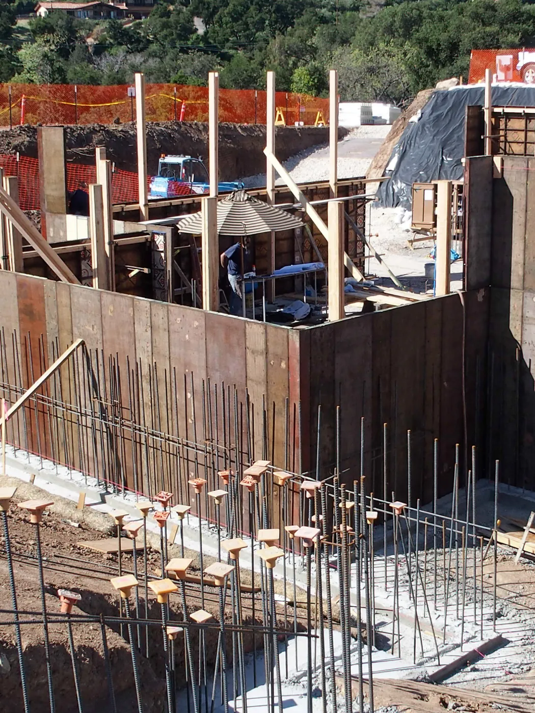 Pritzlaff Conservation Center construction, basement wall concrete forms