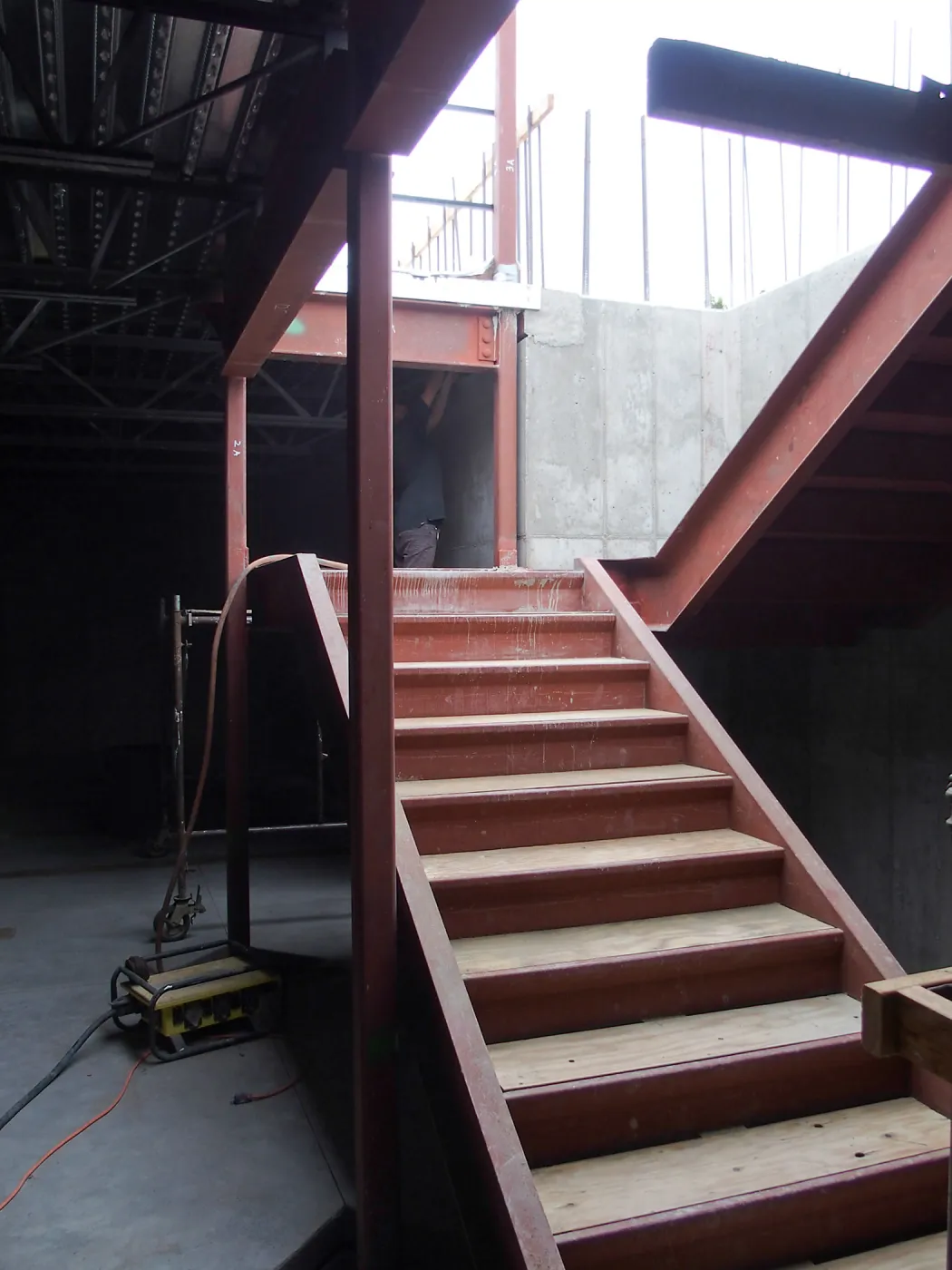 Pritzlaff Conservation Center construction, stairway in basement