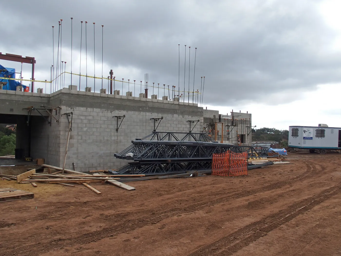 Pritzlaff Conservation Center construction, south end of west face, looking southeast