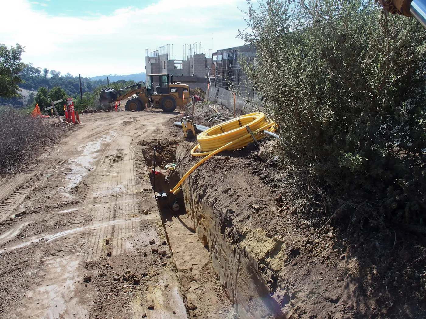 Pritzlaff Conservation Center construction, utility trench to Horticulture Unit