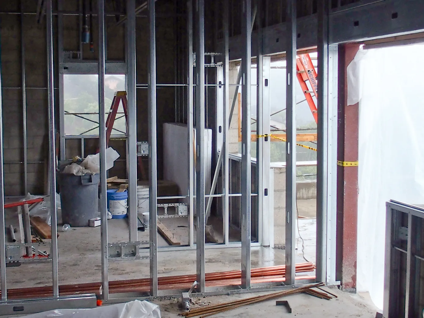 Pritzlaff Conservation Center construction, south end of second floor interior looking southeast