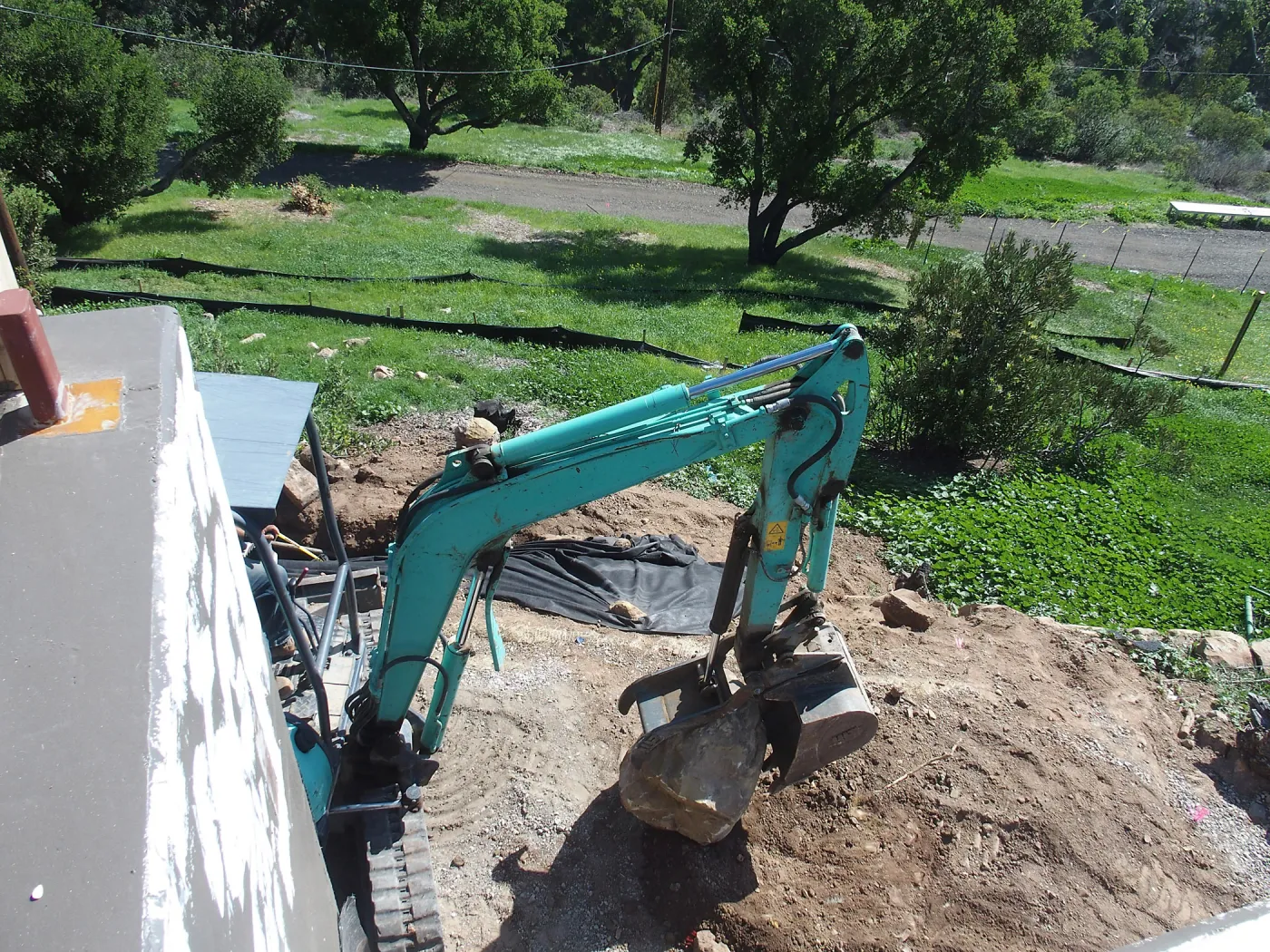 Pritzlaff Conservation Center construction, looking down East Slope from deck area