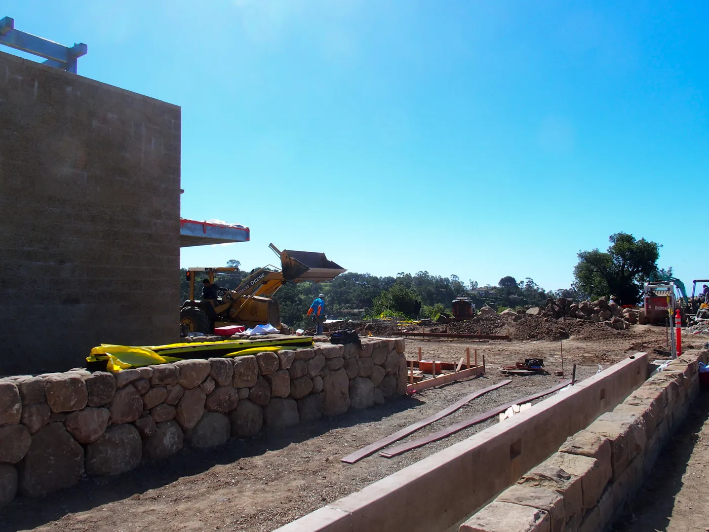 Pritzlaff Conservation Center construction, stone wall work