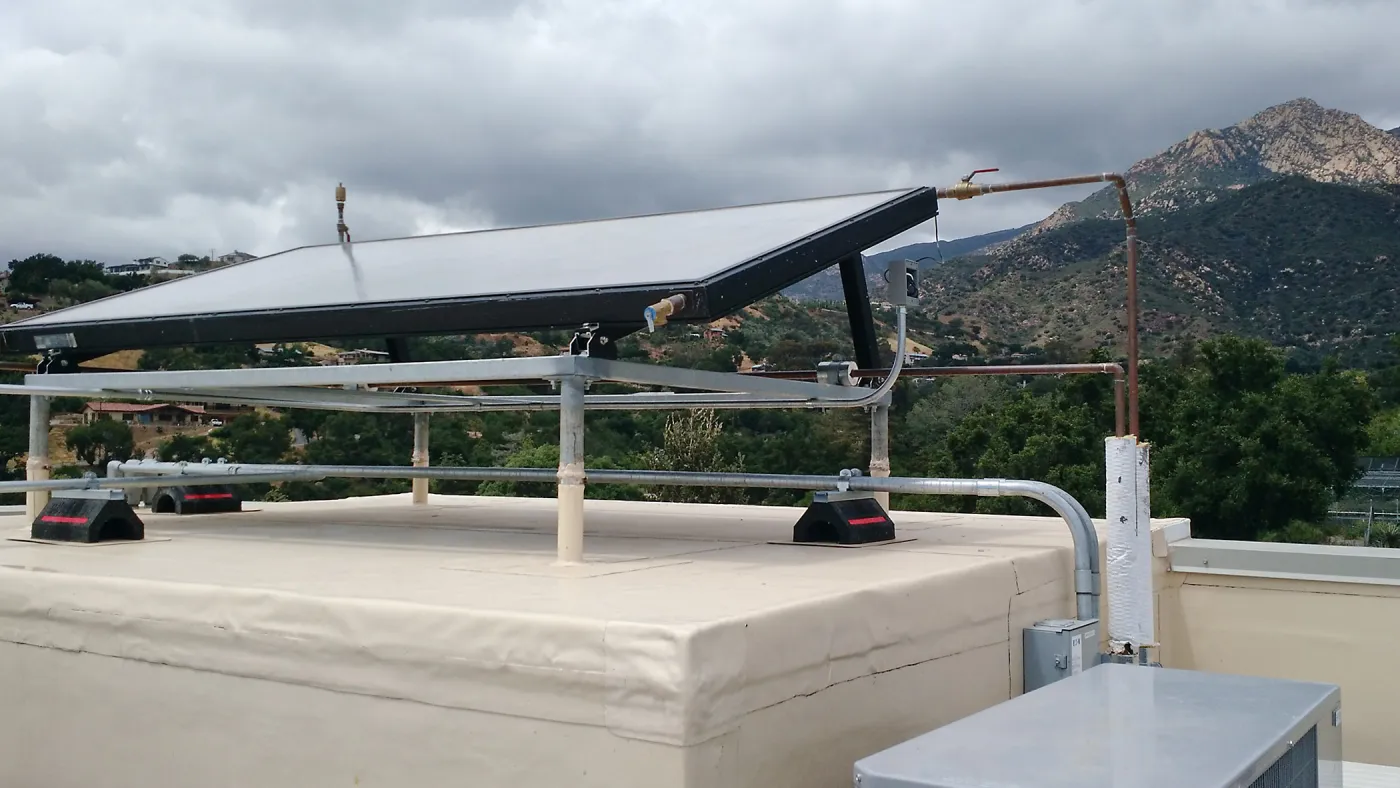 Pritzlaff Conservation Center construction, solar water heating panel