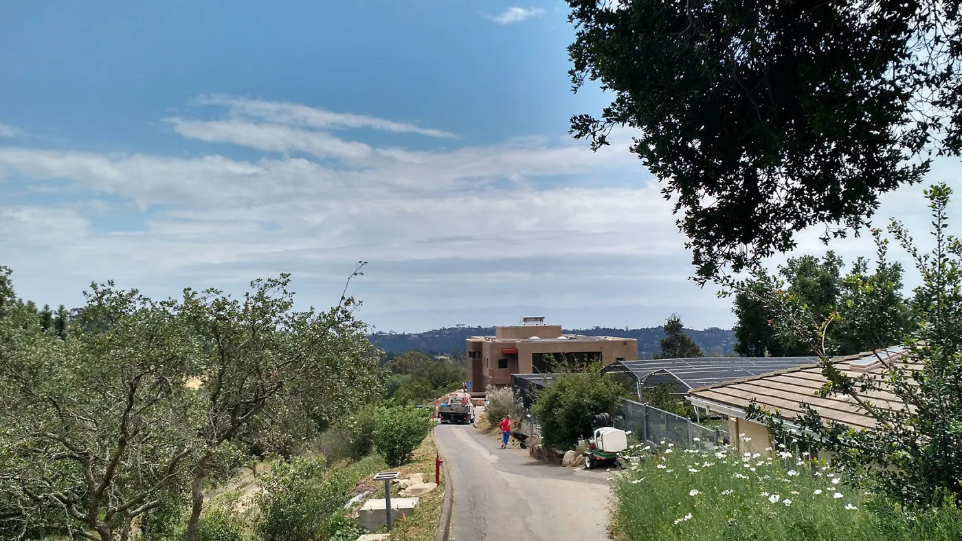 Pritzlaff Conservation Center construction, view from upper parking lot driveway