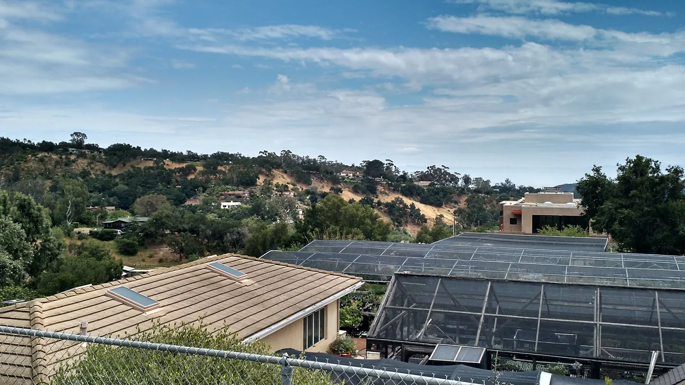 Pritzlaff Conservation Center construction, view from top of Horticulture Unit area