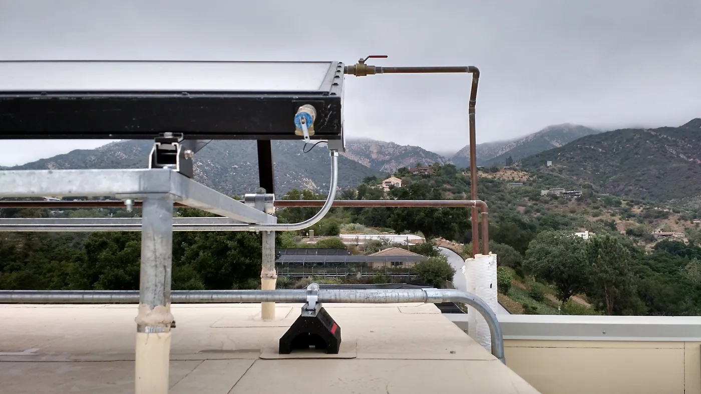 Pritzlaff Conservation Center construction, solar water heating panel detail
