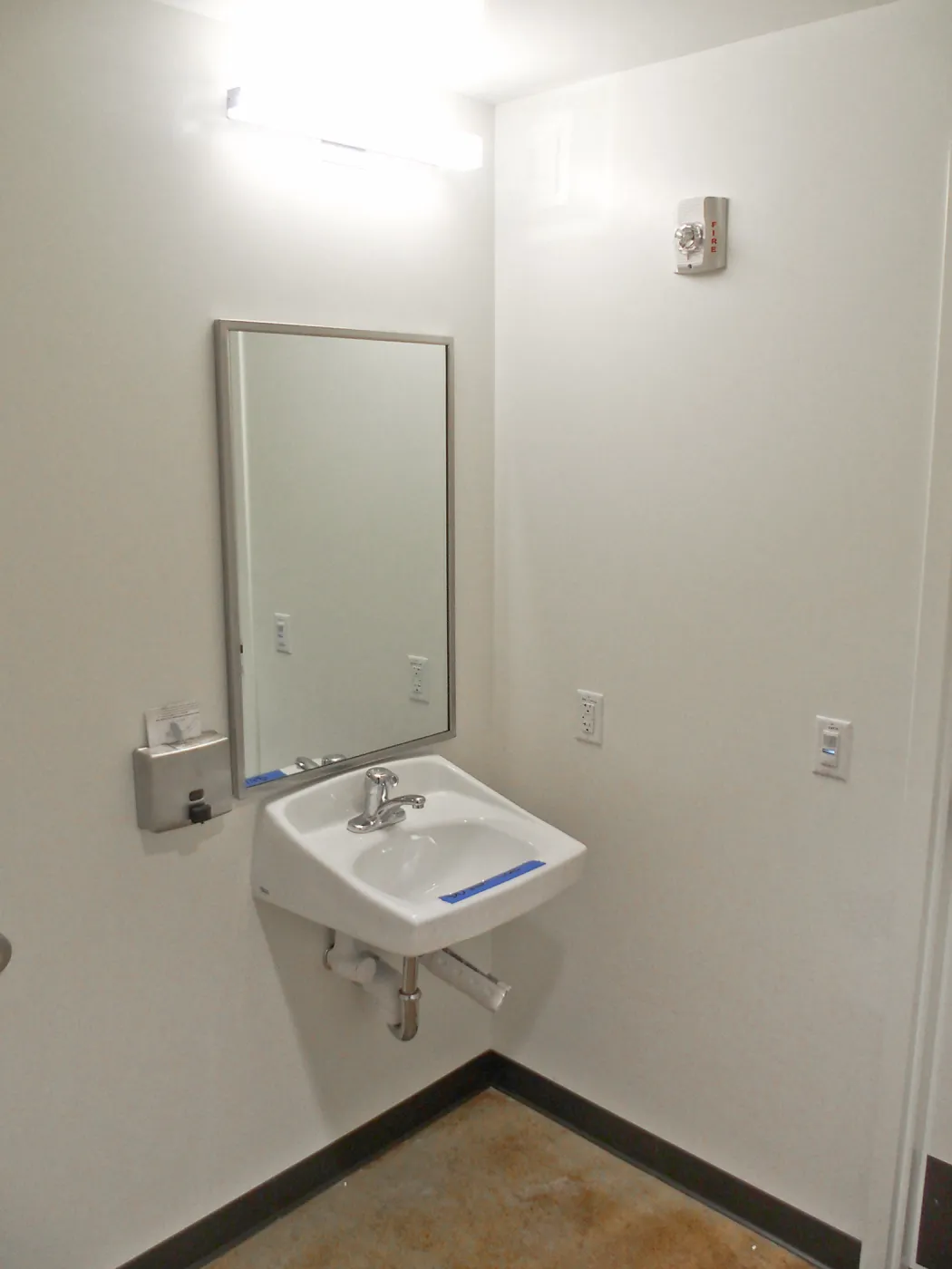 Pritzlaff Conservation Center construction, upstairs restroom detail