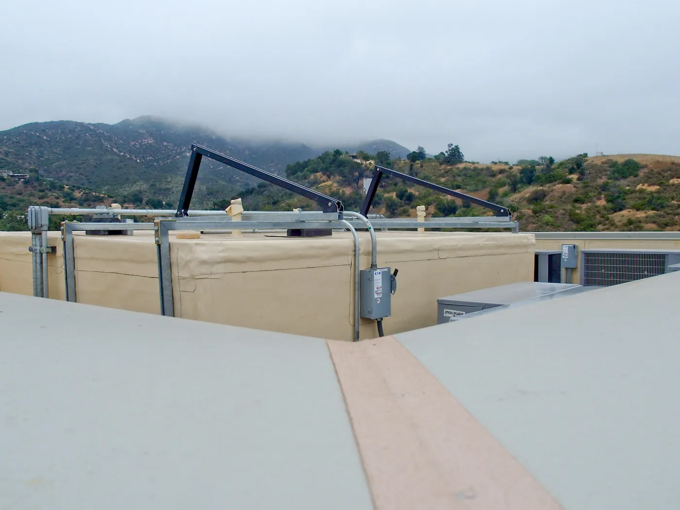Pritzlaff Conservation Center construction, solar water heating system supports
