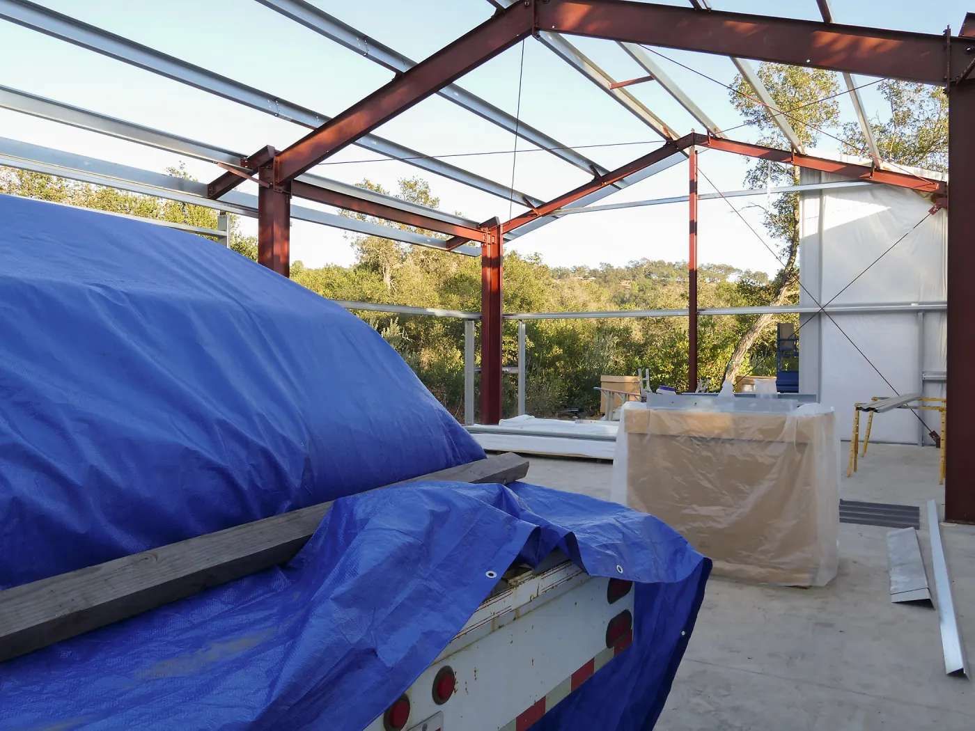 Horticulture Barn Construction, interior looking east