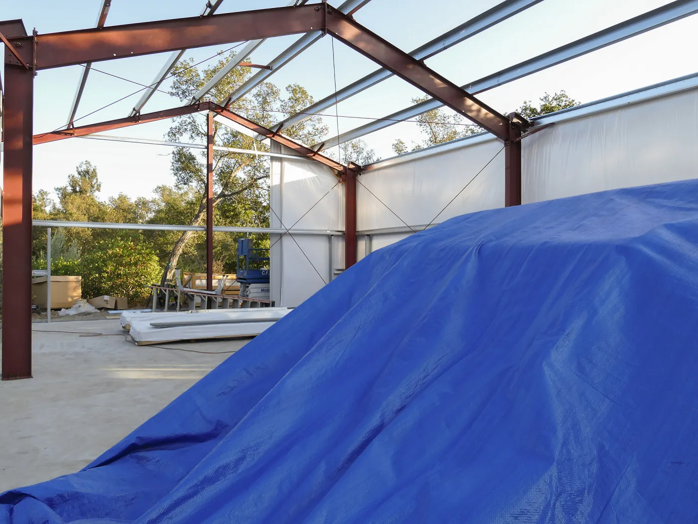 Horticulture Barn Construction, interior looking south