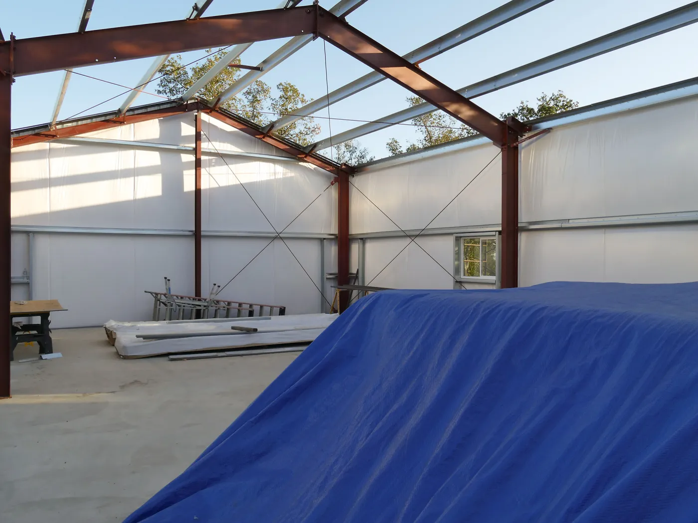 Horticulture Barn Construction, interior looking south
