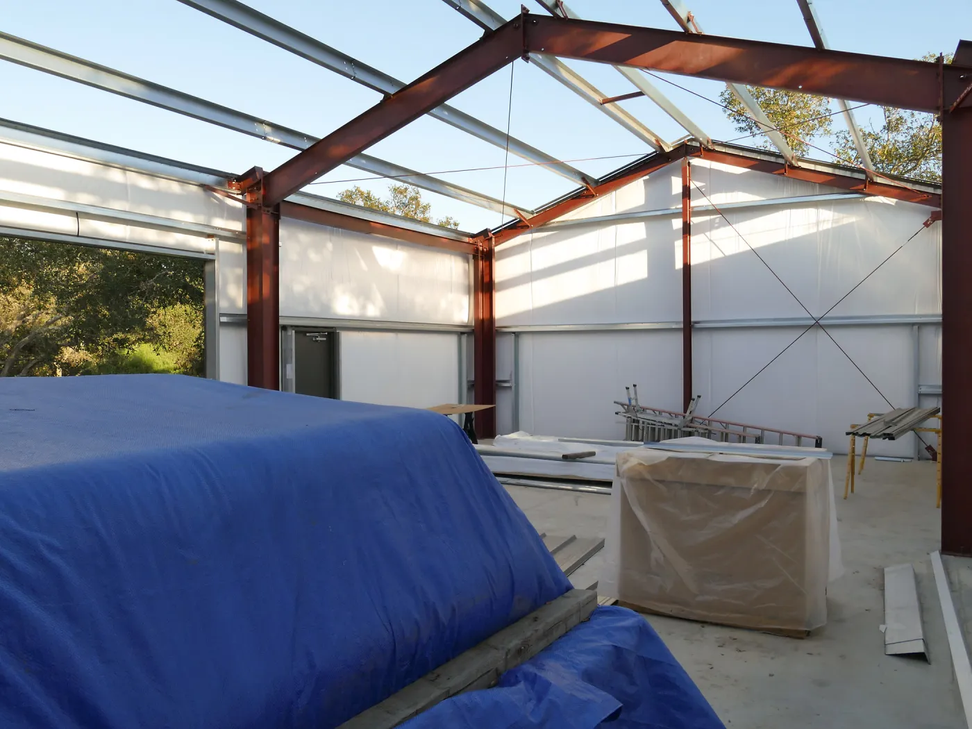 Horticulture Barn Construction, interior looking east