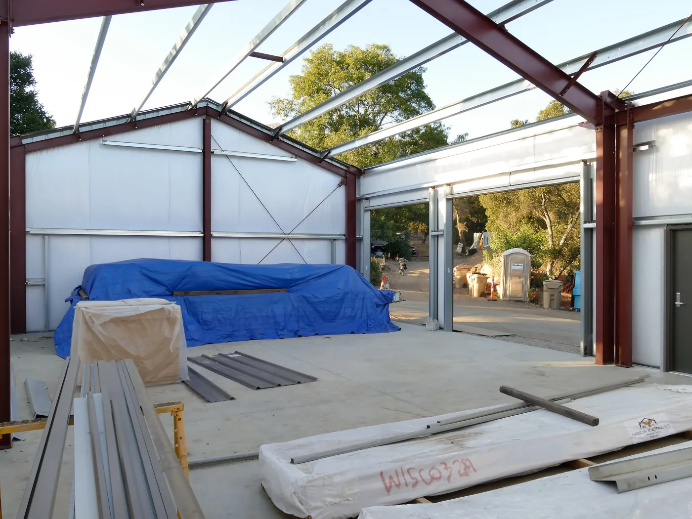 Horticulture Barn Construction, interior looking northwest