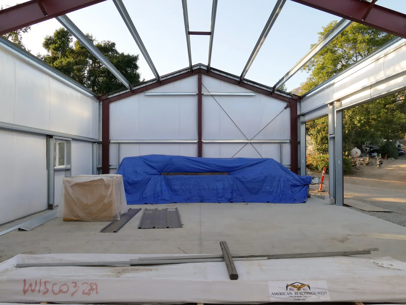 Horticulture Barn Construction, interior looking northwest
