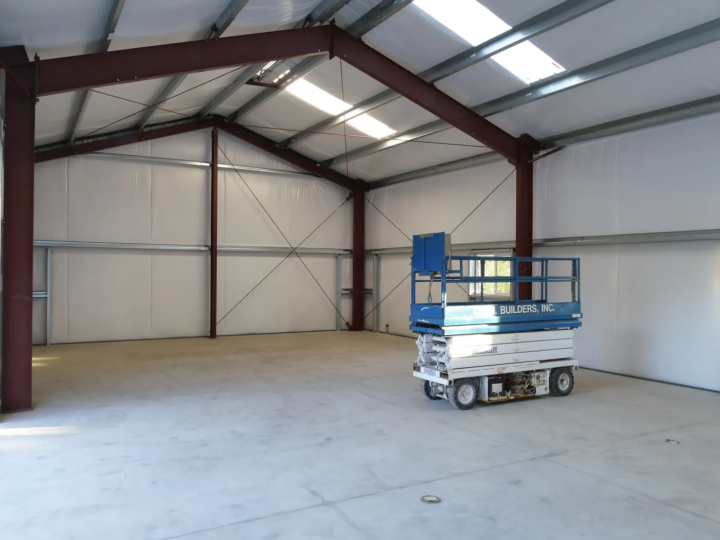 Horticulture Barn Construction, interior looking south