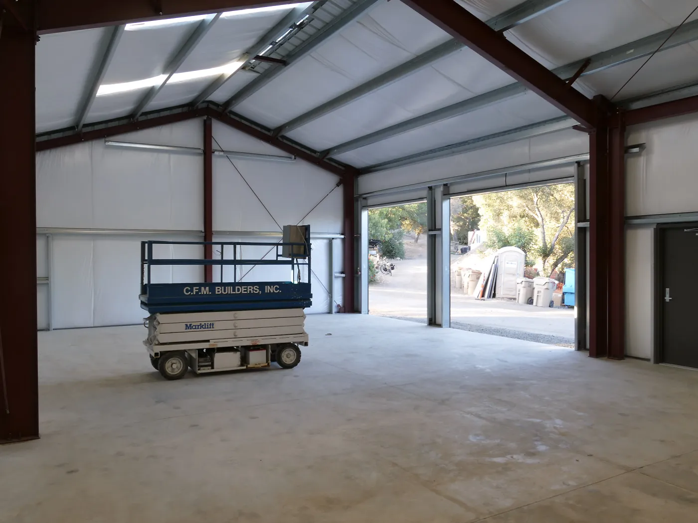 Horticulture Barn Construction, interior looking northwest