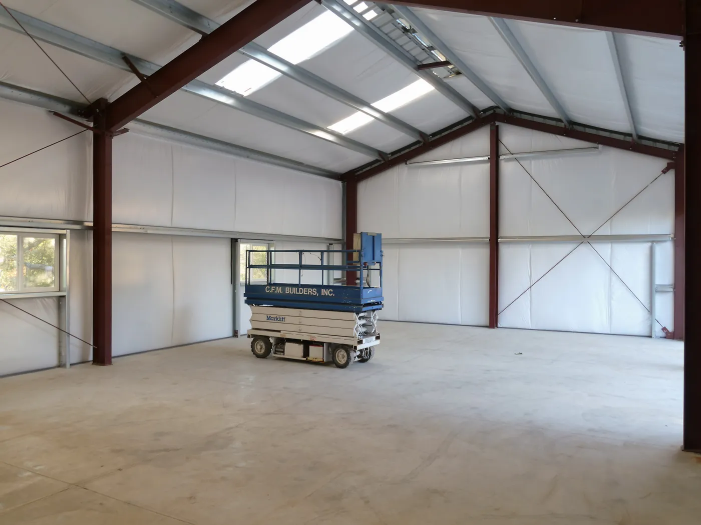 Horticulture Barn Construction, interior looking west